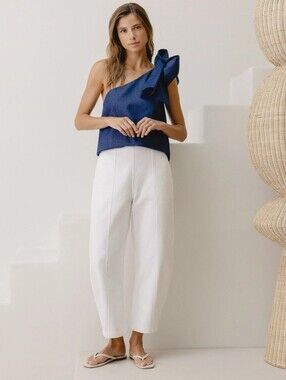 NWT Rosaé Paris Le Tchaïkovski Barrel Pants Twill Chantilly White 34 US 2